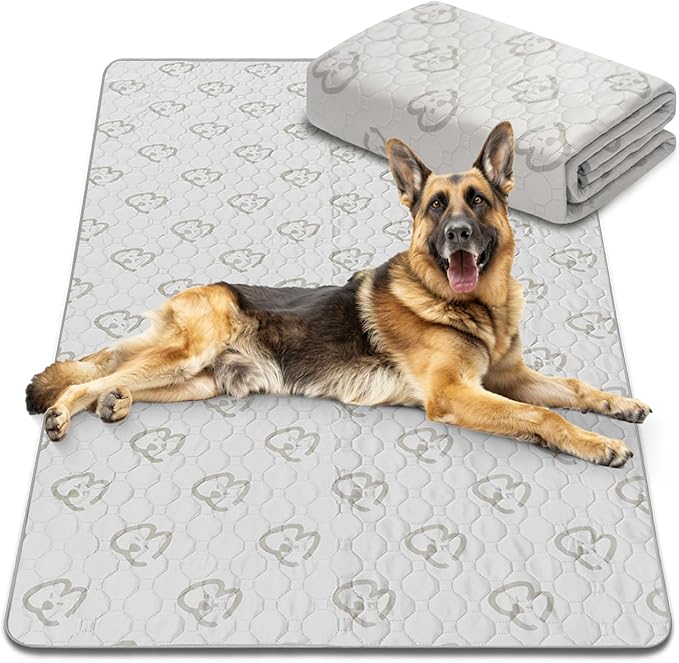 FXW Washable Pee Pads for Dogs, Puppy Pads with Super Absorbent, Specifically Designed for Potty Training, 75" × 30" Rectangle, Khaki, 1 Pack-PurrikoPets