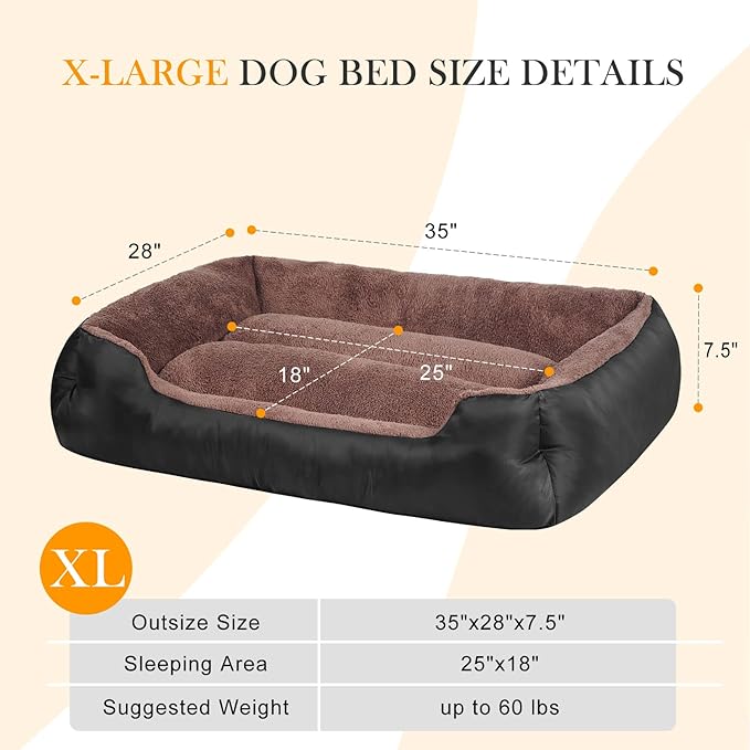 Dog Bed for Large Dogs, Large Dog Bed, Warming Soft Pet Bed, Durable Pet Bed with Anti-Slip Bottom-PurrikoPets