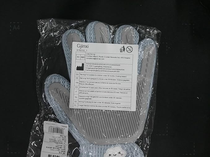 2 in 1 Pet Grooming Glove for Cats & Dogs, Efficient Deshedding Brush Pet Long Short Fur Removal Glove, Gentle Massaging Puppy Kitten Bathing Grooming Brush Tool, Easy Clean Floating Hair Mitt-PurrikoPets