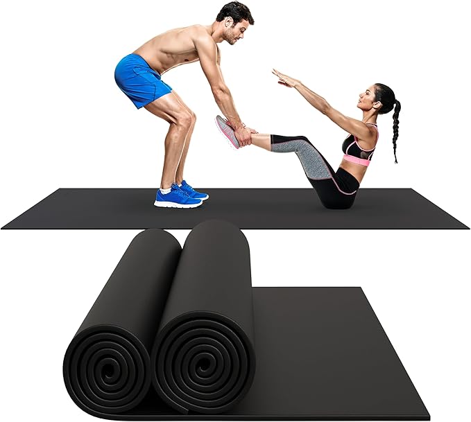 8FT x 4FT Extra Large Exercise Mat - PVC Floor Workout Mat with Carry Bag, Cleaning Cloth - Non slip Thick Workout Mats for Home Gym Flooring, Fitness Training Mat for Weights Pilates Cardio-PurrikoPets