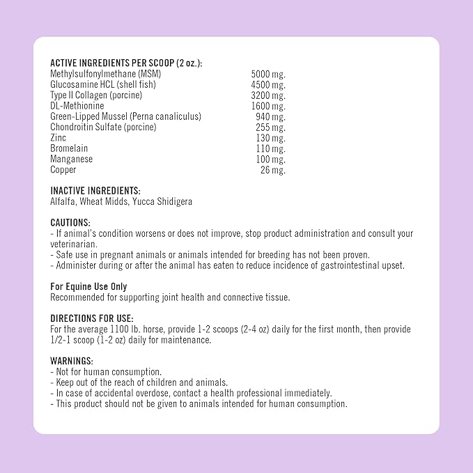 Formula 707 Joint 6in1 Equine Supplement 5 lb Bag - Support for Joint Integrity and Inflammatory Response in Horses - Green-Lipped Mussel, MSM, Glucosamine, Chondroitin & Collagen-PurrikoPets