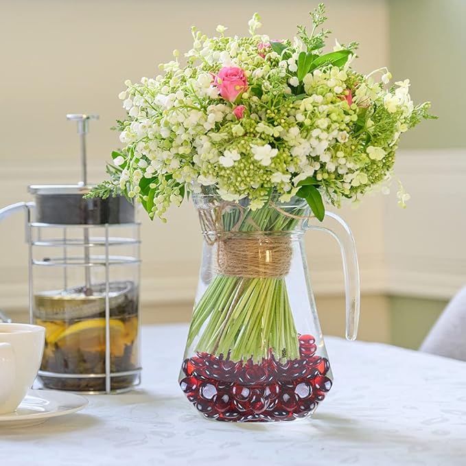 FUTUREPLUSX 1LB Red Glass Beads, Flat Glass Marbles Burgundy Pebbles Marbles for Vases Decorative Red Colored Gemstones Fish Tank Table Scatter Decor Art Craft-PurrikoPets