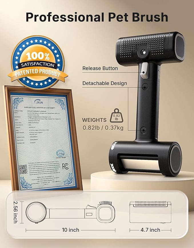 5-in-1 Cat Hair Brush, Dog Grooming Steam Comb for Long Short Haired Indoor Cats Spritz Comb for Deshedding, Detangling, Pet Brush for Kitten Rabbit Massage, with 3 Essence Liquid-PurrikoPets