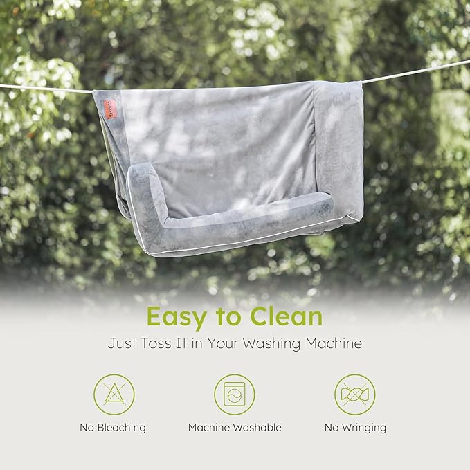 Extra Large Dog Bed, Orthopedic Dog Bed with Cooling Gel Memory Foam, Waterproof XL Pet Bed with Removable Washable Cover, 42" Pet Sofa Couch Dutch Velvet with Bone Toy, Light Gray-PurrikoPets