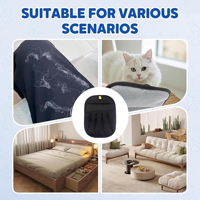 2025 New Upgrade Pet Hair Remover Electrostatic Gloves, Reusable Pet Hair Removal Glove, Cat & Dog Hair Removal Tool for Couch, Furniture, Carpet, Car Seat, Pet Grooming-PurrikoPets