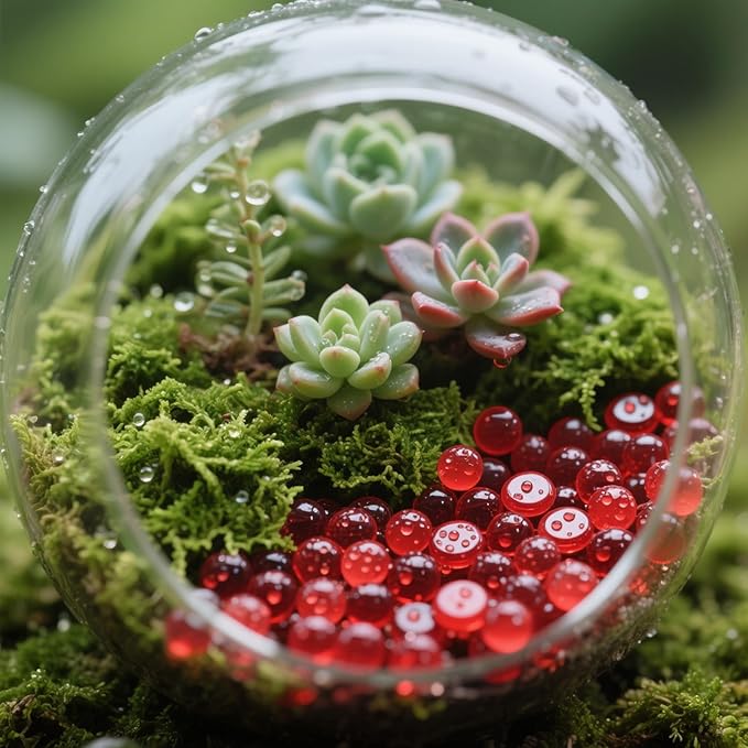 2.16LB Glass Beads Vase Filler Aquarium Gravel Decor Flat Glass Marbles Gems Pebbles Fish Tank Rocks Home Decorative Art Craft - Red-PurrikoPets