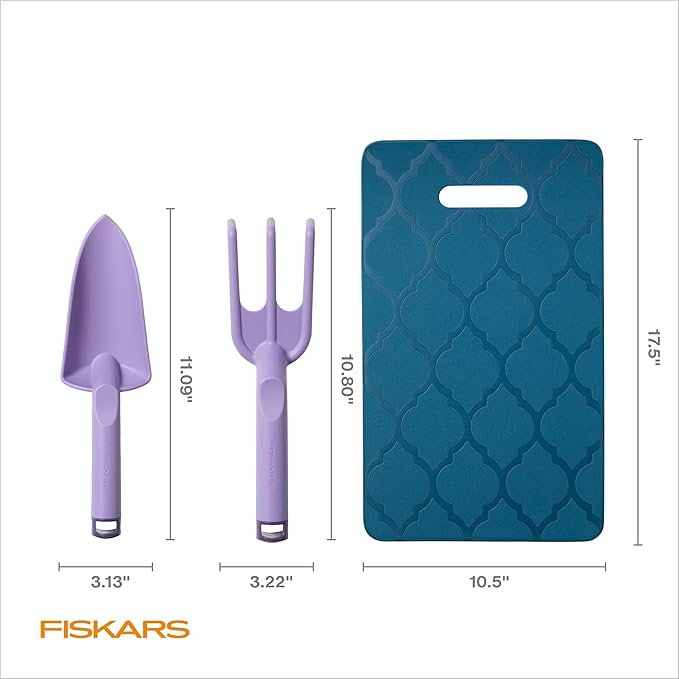 Fiskars Knee Pad, Trowel, and Cultivator Set, Explore Collection-PurrikoPets