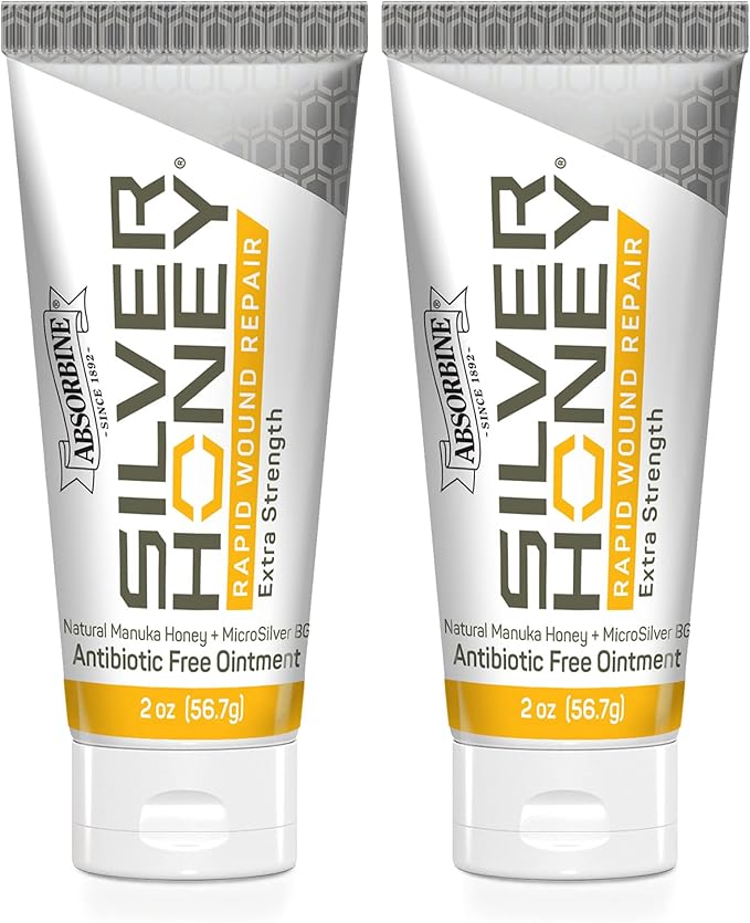 Absorbine Silver Honey Rapid Wound Repair Ointment Twin Pack 2oz Tubes, Manuka Honey & MicroSilver BG-PurrikoPets