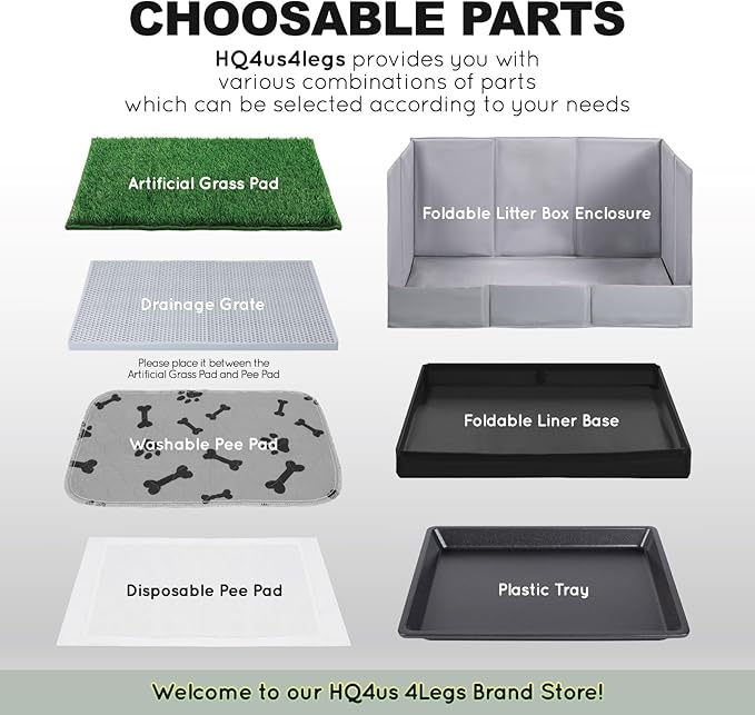 Dog Grass Pad with Tray Medium 31”×21”, Dog Potty with Ultra-Absorbent Artificial Grass for Dogs with Hemmed Edge, Pee Pads for Dogs, Realistic, Odor Free, Litter Box for Balcony-PurrikoPets