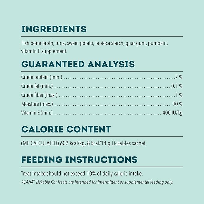 ACANA Lickables Cat Treats Tuna Recipe .5oz Tubes (5 Count)-PurrikoPets