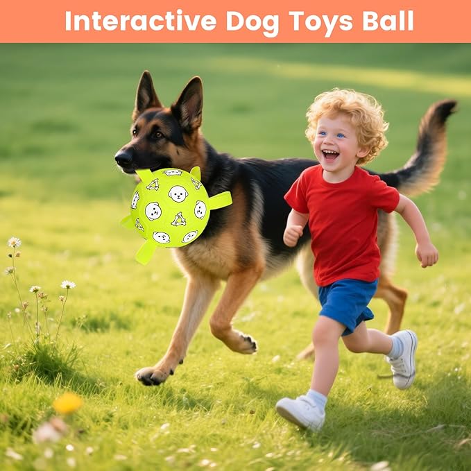 Dog Toys, Durable Dog Soccer Ball with Straps, Interactive Dog Toys, Water Fetch Ball for Tug of War, Puppy Toys for Indoor/Outdoor – Fun Dog Birthday Gift for Small & Medium Dogs, 6 Inch-PurrikoPets