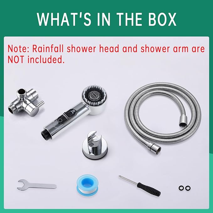 3 Mode Dog Shower Attachment, High Pressure Handheld Sprayer with ON/OFF Switch, G1/2" Metal Shower Diverter, 78 Inches Stainless Steel Hose, No Drill Hook, for Indoor Pet Bathing and Washing-PurrikoPets