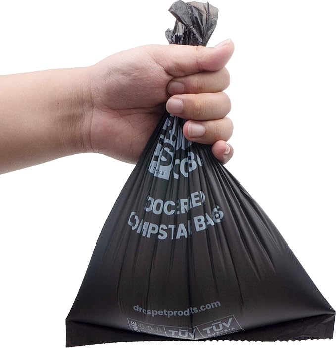 100% Certified Compostable Dog Poop Bags - Dr. C's Premium Dog Poop Bags - 120 Bags / 8 Rolls, Extra thick, Leak Proof, Unscented, Plant Based and Earth Friendly-PurrikoPets