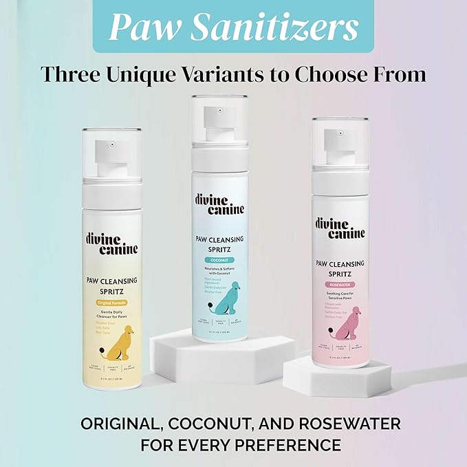 Dog Paw Cleaner - 5.1 Fl Oz of Alcohol Free Paw Cleansing Spray - Made with Coconut, Aloe, Copaiba Oil, and Lemongrass Oil to Nourish and Clean Paws - Made in The USA-PurrikoPets