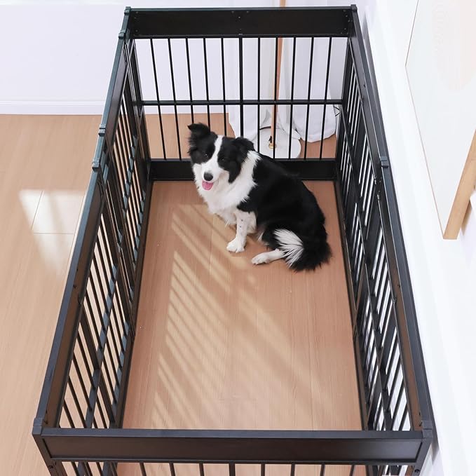 Dog Playpen, 35.4" Height Dog Pen Indoor, Heavy Duty, Safe and Sturdy, Furniture Style Puppy Pen-PurrikoPets