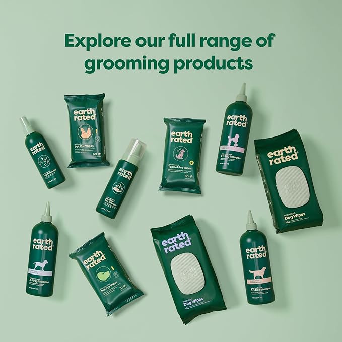 Earth Rated Wrinkle Wipes for Dogs, Perfect for Bulldogs and Pugs, to Cleanse Wrinkles and Folds, Wild Oat Scent, 60 Count-PurrikoPets