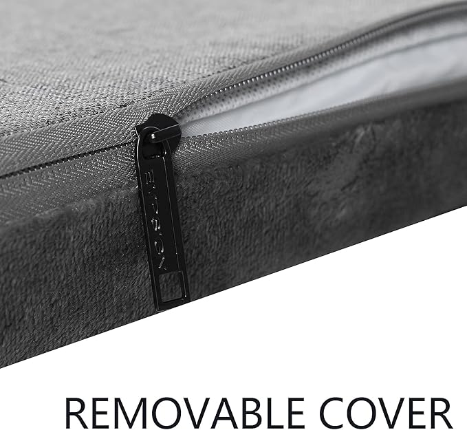 EMPSIGN Stylish Dog Bed Mat Dog Crate Pad Mattress Reversible (Cool & Warm), Water Proof Linings, Removable Machine Washable Cover, Firm Support Pet Crate Bed for Small to XX-Large Dogs, Grey-PurrikoPets