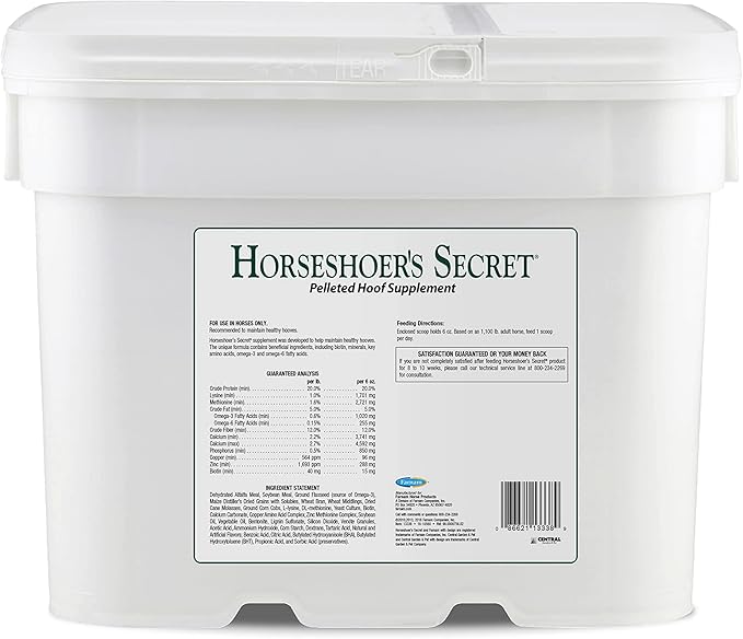 Farnam Horseshoer's Secret Pelleted Hoof Supplements, Promotes healthy hoof growth, maintains hoof walls & supports cracked hooves, 38 lbs., 100 day supply-PurrikoPets