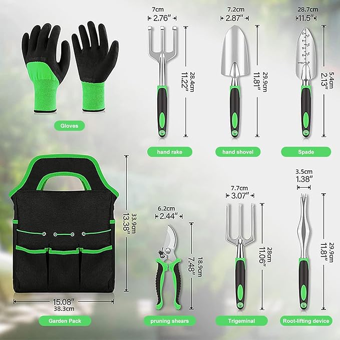 8-Piece Heavy-Duty Gardening Tools with Ergonomic Handles and Storage Bags Make A Wonderful Gift for Parents-PurrikoPets