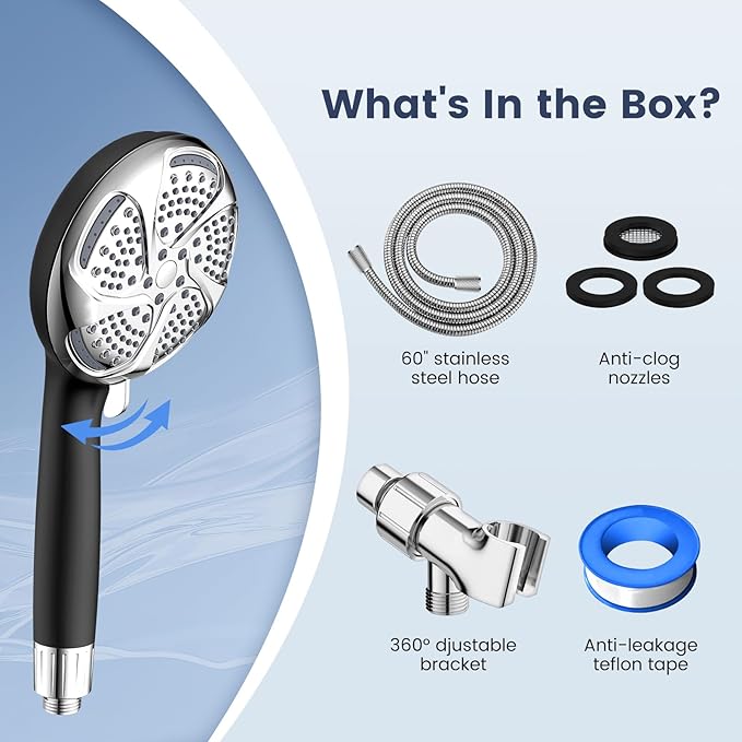 FEELSO Filtered Shower Head with Handheld, High Pressure 7-Spray Showerhead with Filters for Hard Water - Remove Chlorine, Reduce Dry Itchy Skin, Anti-clog Nozzles, Power Wash to Clean Tub, Tile & Pet-PurrikoPets