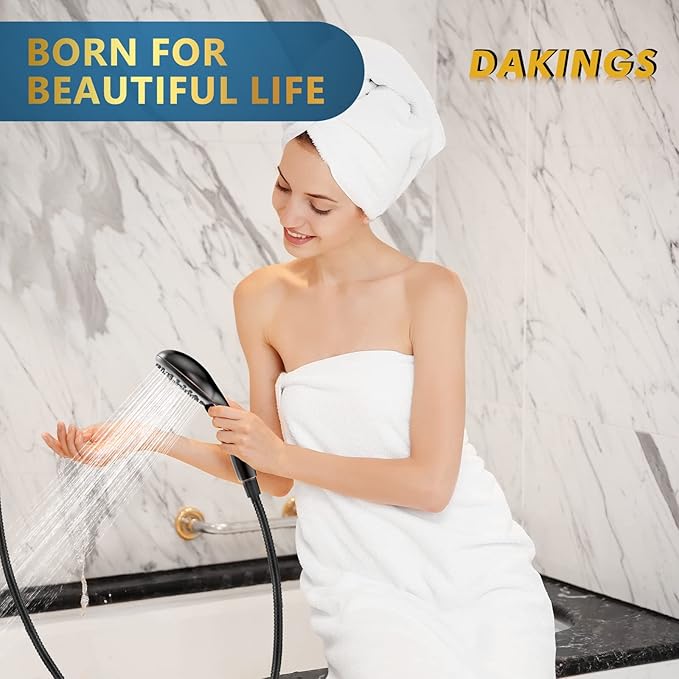 6 Spray Modes High Pressure Handheld Showerhead Set Upgraded 5 Inches Shower Head with Handheld Spray Oil Rubbed Bronze Handheld Shower Head 60 Inches Stainless Steel Hose-1-Min Install-PurrikoPets