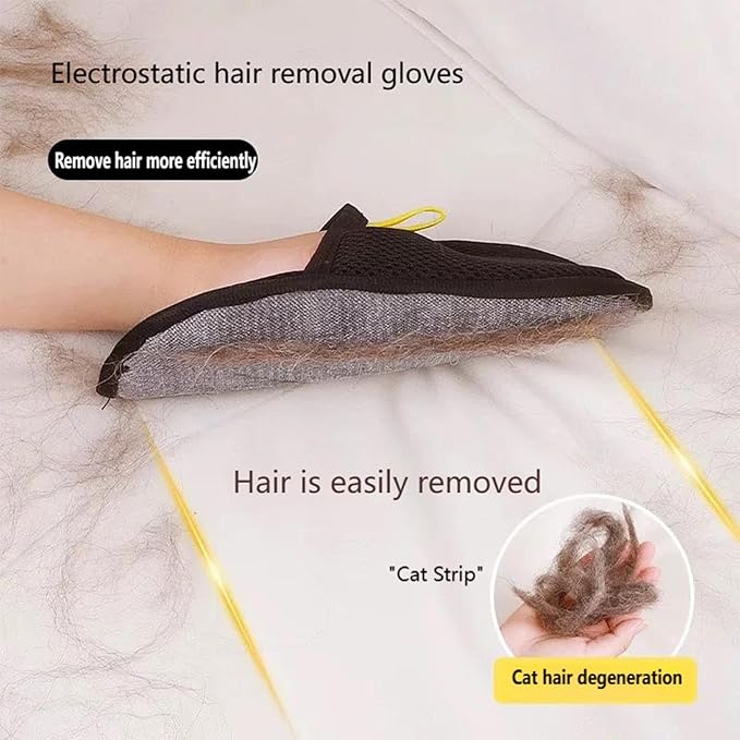 Fursweep Gloves Pet Hair Remover, Kivori Pet Grooming Glove, Pet Hair Remover Electrostatic Gloves, Furmingle Double Sided Cat Grooming Glove, Reusable Cat & Dog Hair Remover, for Couch, Carpet-PurrikoPets