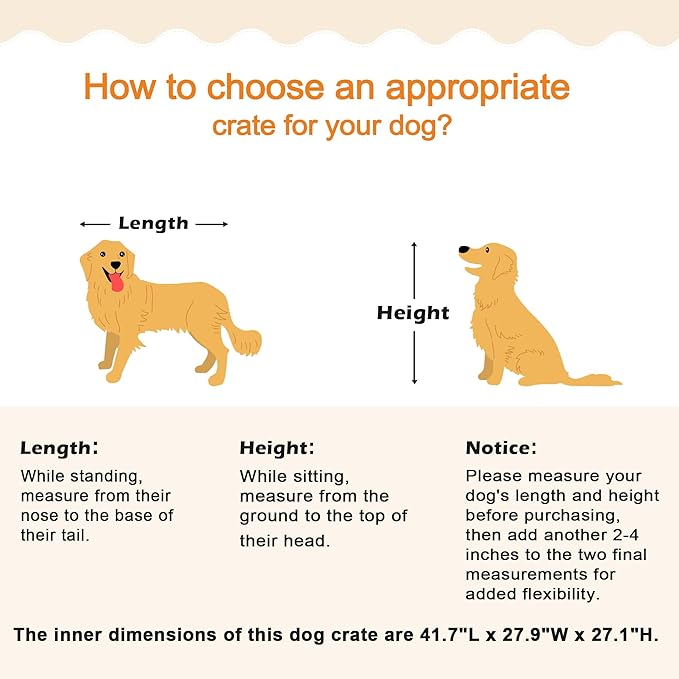 42" Heavy Duty Dog Crate Furniture for Large and Medium Dogs, Enclosed Design with 0.5 inch Holes, Indestructible Metal Kennel for High Anxiety Dogs, Chew Proof Pet House Cage Indoor, Brown-PurrikoPets