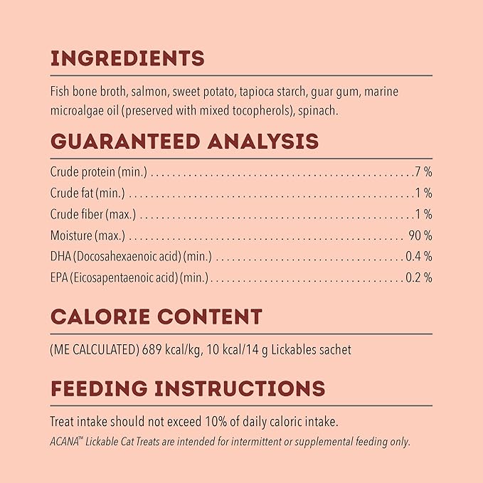 ACANA Lickables Cat Treats Salmon Recipe .5oz Tubes (5 Count)-PurrikoPets