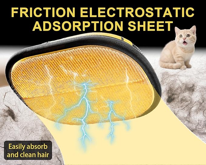 2Pcs Electrostatic Gloves Pet Hair Removal, Reusable Cat & Dog Hair Remover for Couch, Furniture, Carpet, Curtain, Upgraded Animal Fur Removal Tool, Cat Grooming Gloves-PurrikoPets