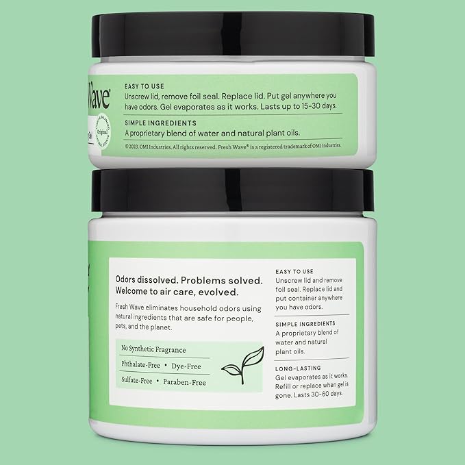 Fresh Wave Odor Removing Gel, 15 oz. & 7 oz. - Odor Absorbers for Home, Safer Odor Relief, Natural Plant-Based Odor Eliminator, Every 15 oz. lasts 30-60 Days, For Cooking, Trash & Pets-PurrikoPets