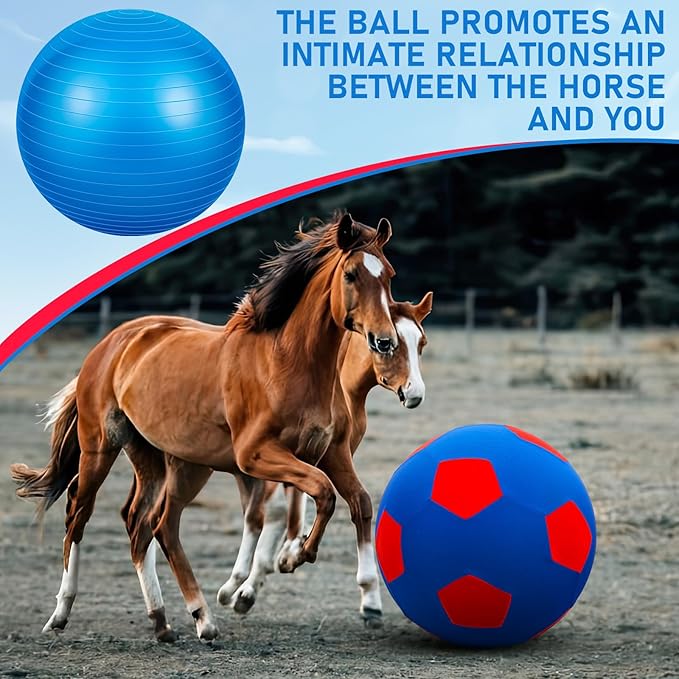 30inch Giant Herding Ball with Cover Anti Burst Ball Please Watch VCR for How to Inflation Horse Toys for Horses Stall Entertainment Play, Pump Included (Classic)-PurrikoPets