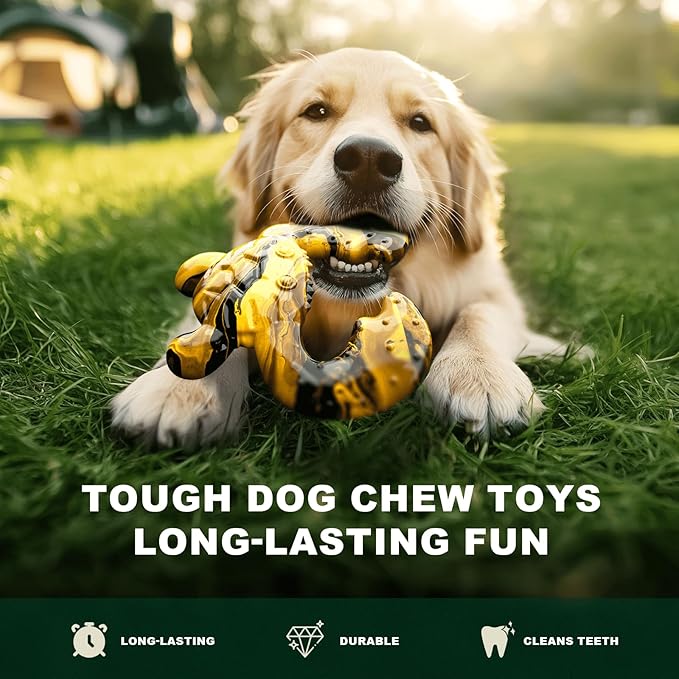 Durable Dog Chew Toy for Aggressive Chewers - Tough Nylon Bone for Medium Breeds, Interactive Teething Toy with Real Bacon Flavor, Keeps Dogs Busy, Christmas Birthday Gifts for Dogs-PurrikoPets