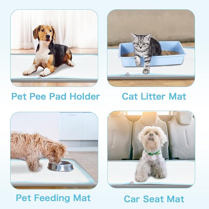 Dog Pee Pad Holder Tray, Non-Slip Puppy Pee Pad Holder, Fits Up to 35" X 24" Training Pads, High Edge Easy to Change Pee Pad Tray,Mat Fit Disposable and Washable Pee Pads-PurrikoPets