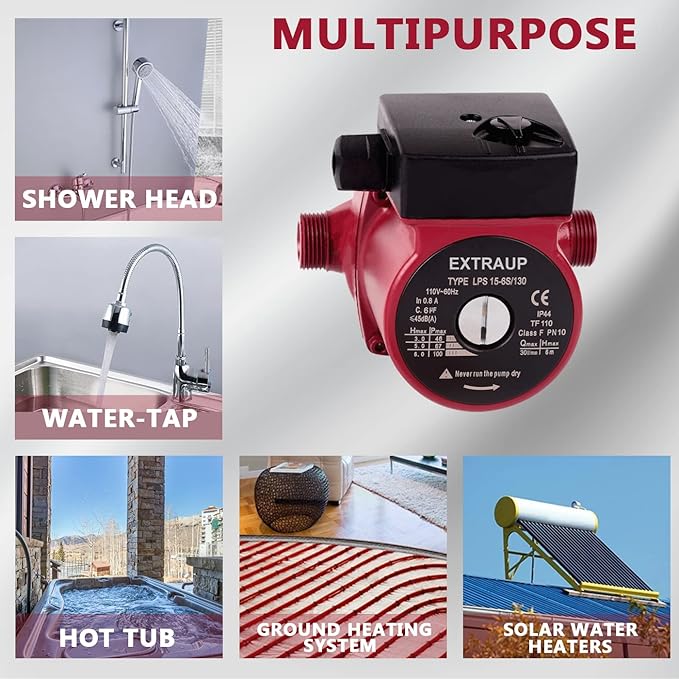3/4 NPT 110V Hot Water 3-Speed Cast Iron Circulation Pump Circulator Pump-PurrikoPets