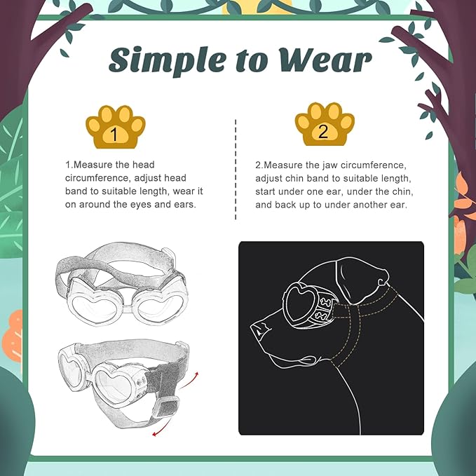 2 Pack Small Dog Sunglasses UV Protection Goggles Eye Wear Protection with Adjustable Strap Doggy Heart Shape Anti-Fog Sunglasses for Pet Dogs Sun Glasses Doggie Windproof Glasses, Pink-PurrikoPets