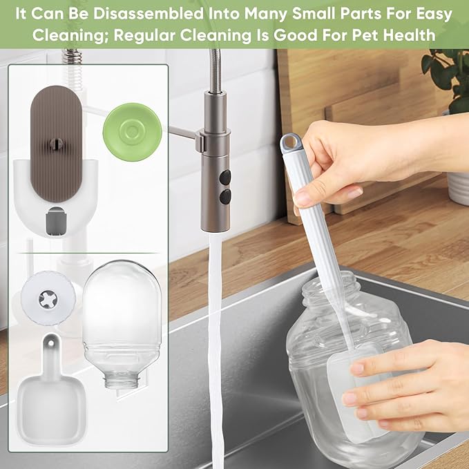 28oz Hanging Automatic Water Dispenser,Rabbit Water Bottle,Bunny Guinea Pig Ferret Water Bowl for Cage,Suitable for Small Animal Puppies(Cage Grid Spacing Over 1.2'')-PurrikoPets