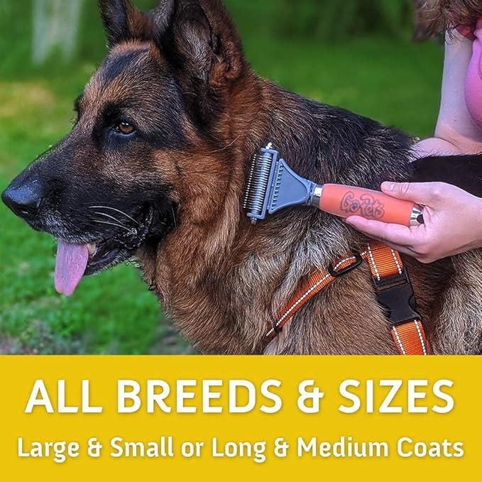 GoPets Grooming Kit Bundle with 2 Sided Dematting Comb and Deshedding Rake + Nail Clipper for Dogs and Cats Includes Nail File and Trimmer-PurrikoPets