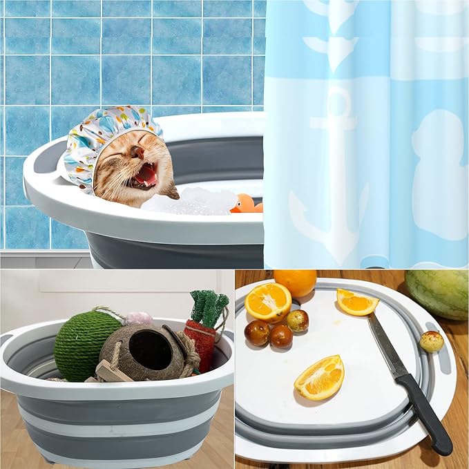 Fhiny Open Cat Litter Box, Small Litter Box for Kittens Low Entry Kitty Potty Pan Foldable Travel Toilet Waterproof for Indoor Small Pet Senior Cats 15.7"×12.5"-PurrikoPets