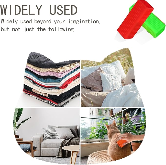 2pcs Pet Dog Cat Hair Remover, Pet Hair Removal Tool, Hollow Cleaner Brush for car,Interior, Furniture, Sofa (red and green)-PurrikoPets