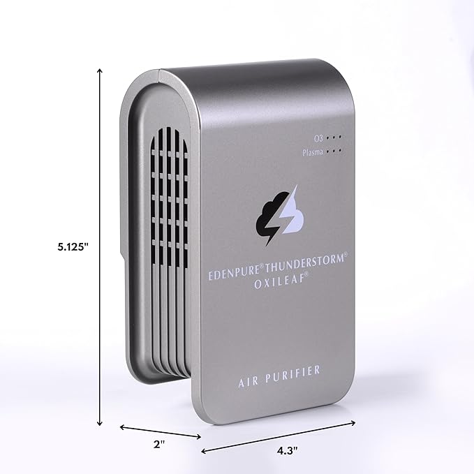 EdenPURE Thunderstorm III Air Purifier – Small Plug-In Ozone Generator & Ionizer – Eliminates Odors, Pet Smells, Smoke, Mold – Filter-Free Portable Cleaner for Home, Travel, Car, Office Use-PurrikoPets