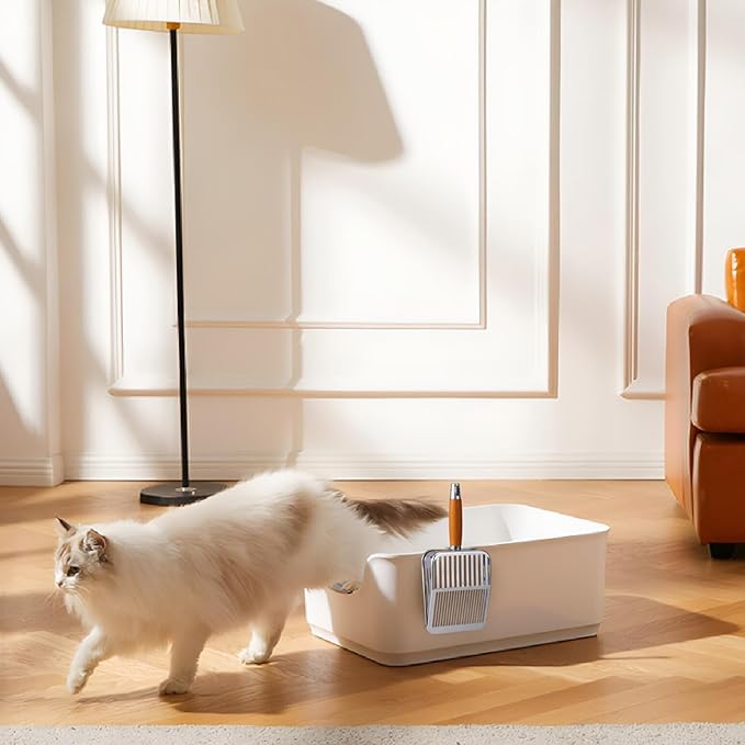 304 Stainless Steel Cat Litter Scoop, One-Piece Pressed Design with No Weld Spots, Durable Anti-Break Handle, Dual Slot Sizes, Easy to Clean, Filters Small Litter Clumps Litter Scoop-PurrikoPets