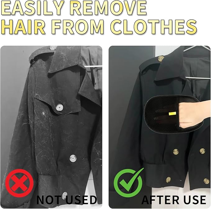 3 Pcs Pet Hair Removal Glove, Electrostatic Pet Hair Removal Gloves, Reusable Cat and Dog Hair Remover, for Couch, Carpet, Furniture, Car, Bedding, Cat Grooming Gloves-PurrikoPets