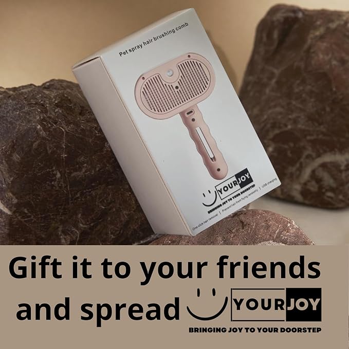 4 in 1 Cat Steam Brush: steam brush for cats, Grooming, Shedding, Mist Spray, Hair Removal Comb & Massager, USB Rechargeable Self Cleaning cat steam brushes for indoor cats - White-PurrikoPets