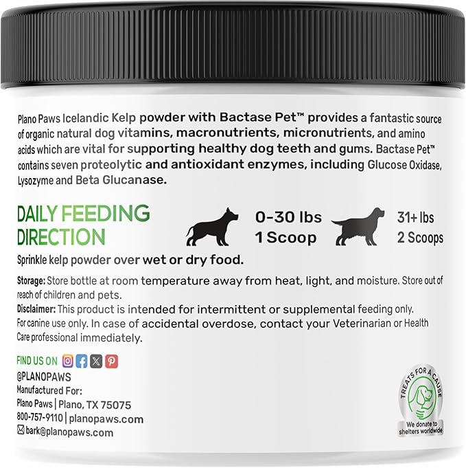 Dog Teeth Cleaning Powder - Plaque and Tartar Remover - Dental Powder with Bactase PET - Breath Freshener for Overall Dental Care - Supports Mouth, Teeth, and Gum Health for All Ages and Sizes-PurrikoPets