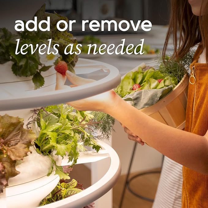 Farmstand Starter Kit with Glow Rings and 24 Seedling Credits | Medium Hydroponic Growing System Kit | Vertical Garden Planter Tower | 4ft 10in Tall-PurrikoPets