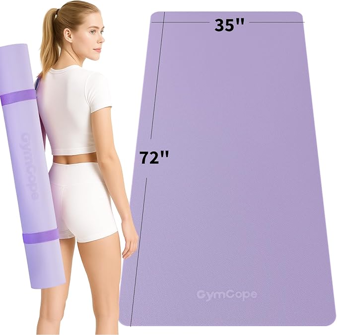 Extra Large Yoga Mat - 72"x35", 72"x48", 78"x57" - Wide TPE Exercise Mat for Home, Stretching, Couples & Family Workouts - 6-12mm Thick, Non-Slip & Waterproof - with Carry Bag and Straps-PurrikoPets