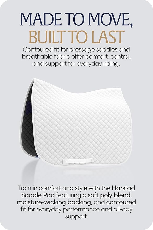 Equinavia Harstad Dressage Saddle Pad | Classic & Durable | Moisture-Wicking Tricot Backing-PurrikoPets