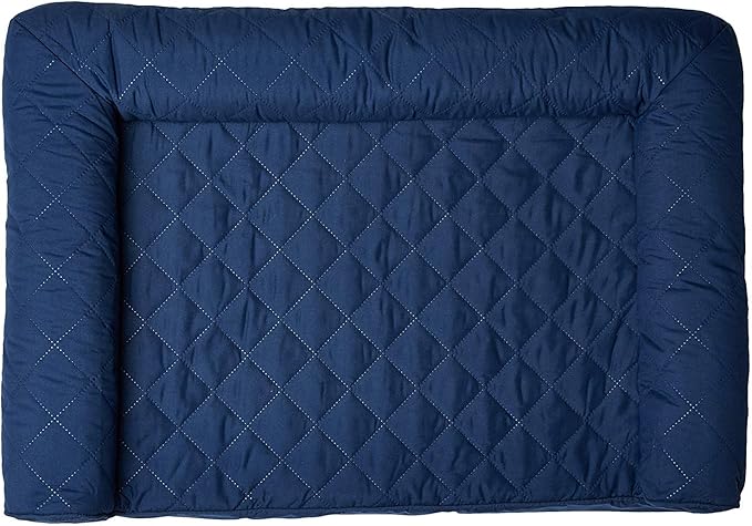 Furhaven Orthopedic Dog Bed for Medium/Small Dogs w/ Removable Bolsters & Washable Cover, For Dogs Up to 35 lbs - Quilted Sofa - Navy (Blue), Medium-PurrikoPets