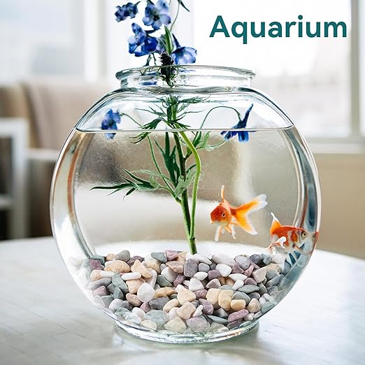 5 lbs Natural Pea Gravel Pebbles for Aquarium, Fish Tank, 3/8 inch Decorative Pebbles for Indoor Plants, Succulent, Bamboo, Vase, Drainage Rocks for Potted Plants, Top Dressing, Mixed Color-PurrikoPets