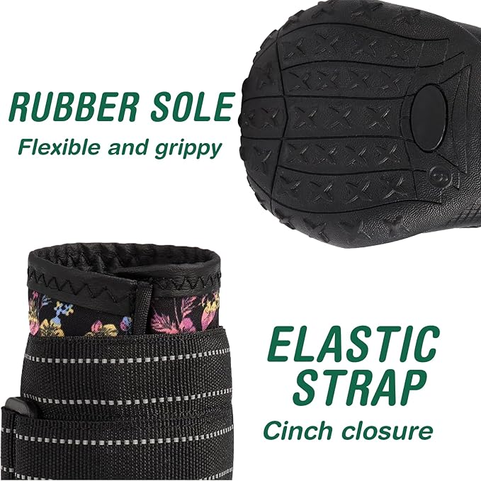 Dog Shoes for Medium Dogs, Large Dog Boots for Winter Snow, Hot Pavement, Dog Booties & Paw Protectors Size 3-PurrikoPets